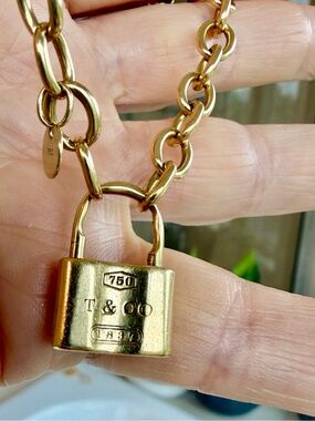 Tiffany and Co. 18 karat gold lock bracelet